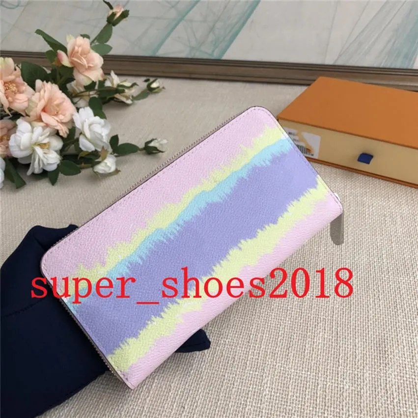 Pochette da donna Portafoglio Designer Borsa per carte Portafoglio con cerniera di lusso Portafogli donna Borsa per banchetti in pelle Tie-dye 3 colori247v