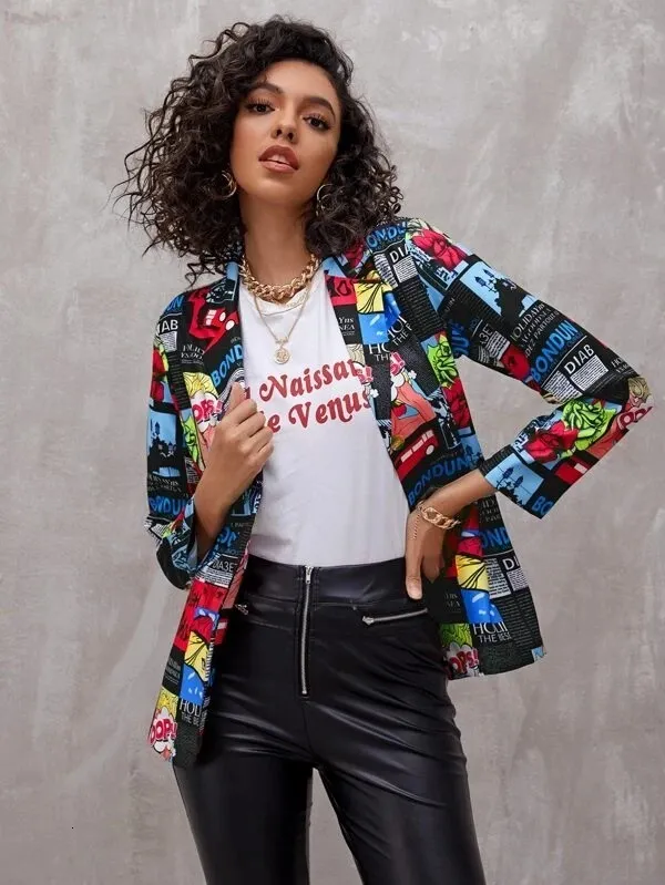 blazer estampado mujer
