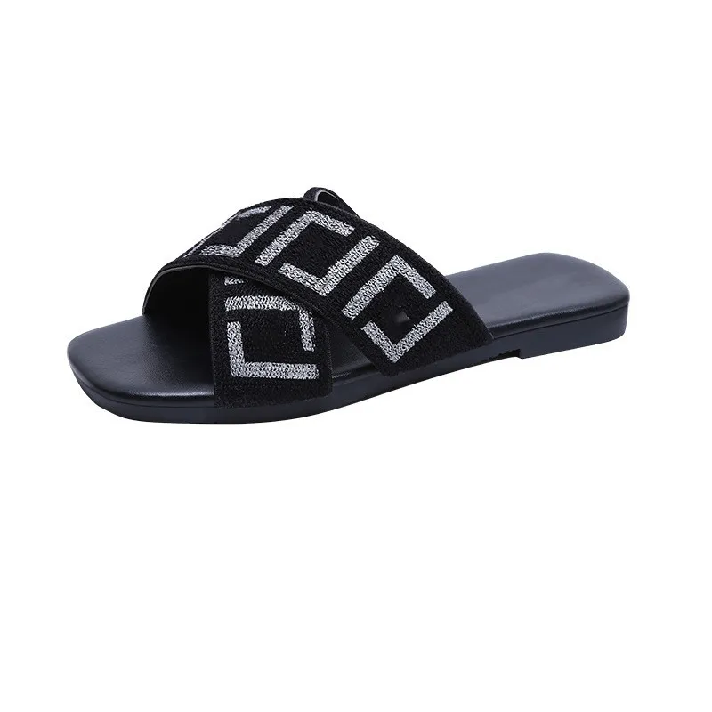 Luxury Designer Sheepskin Slides For Women Cross Criss F Sports