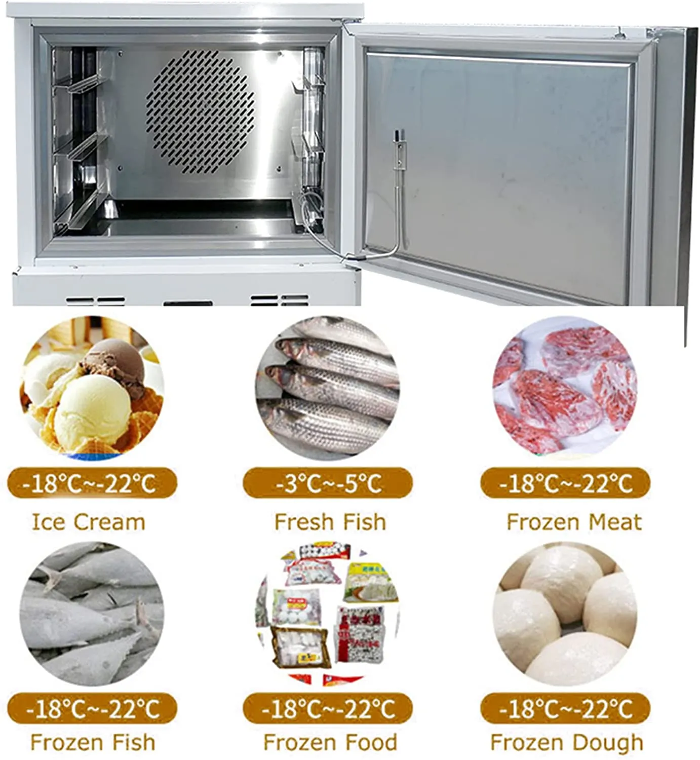 Blast Freezer Chest with 3 Trays, 5 Cubic Foot Capacity for Hard Ice ...