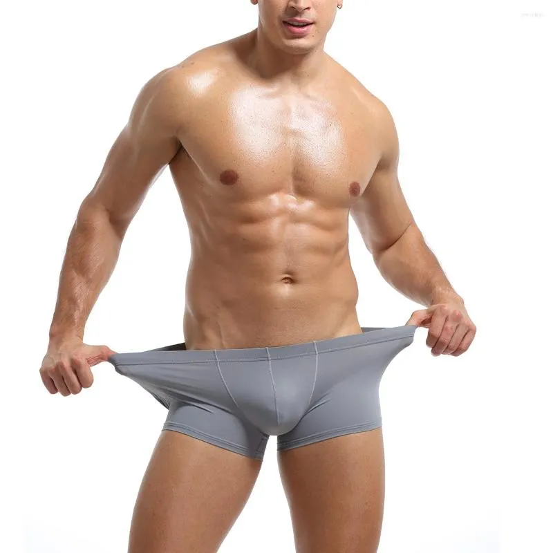 Underpants Men's Sexy Breathable Boxer Underwear Men Solid Color Fitness Trunks Panties G-string