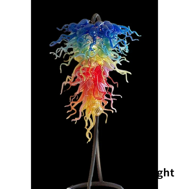 NOUVEAU Lampes suspendues multicolores 24 * 48 pouces 100% lustre en verre soufflé à la main Lustre en verre de style Murano borosilicaté pour le hall de l'hôtel Décor du salon LR276