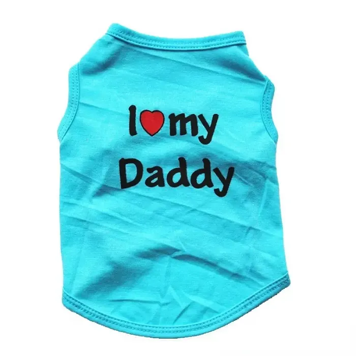 Fashion Pet Puppy Summer Shirt Small Dog Cat Pet Clothes Mommy Daddy Vest T Shirt 