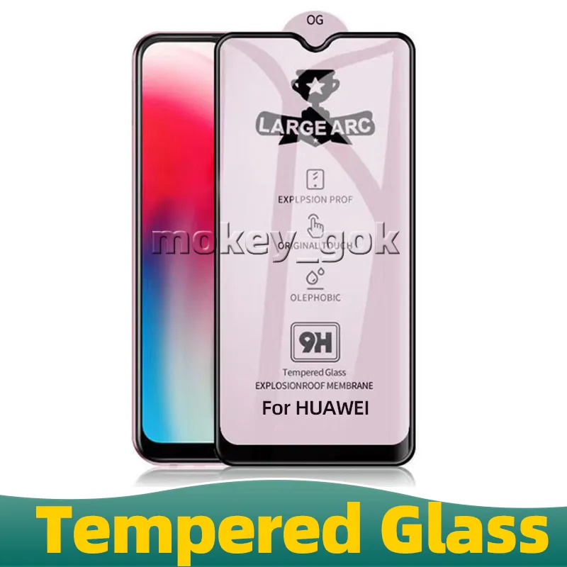 Protecteur d'écran 3D à couverture complète en verre trempé, pour Huawei P50 5G P30 Mate30 Nova9 Z psmart plus NOVA 3 7SE 10 Y60 P20PRO