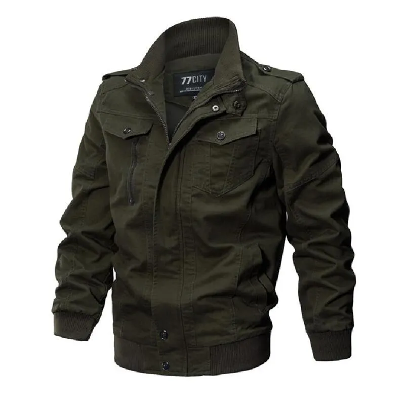 Jaqueta de inverno homem outono algodão jaqueta piloto casaco exército homem bombardeiro cargo voo masculino plus size 6xl