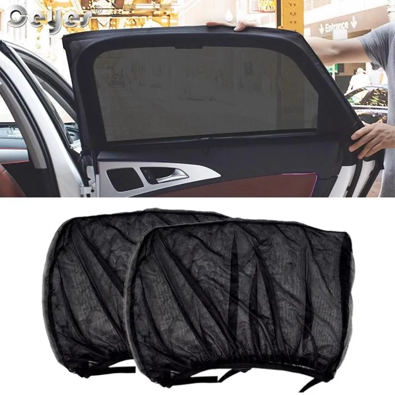 Car Sunshade 2PCS Sun Shade Curtain UV Protect Side Window Cover Mesh Visor Insulation Anti-mosquito Films