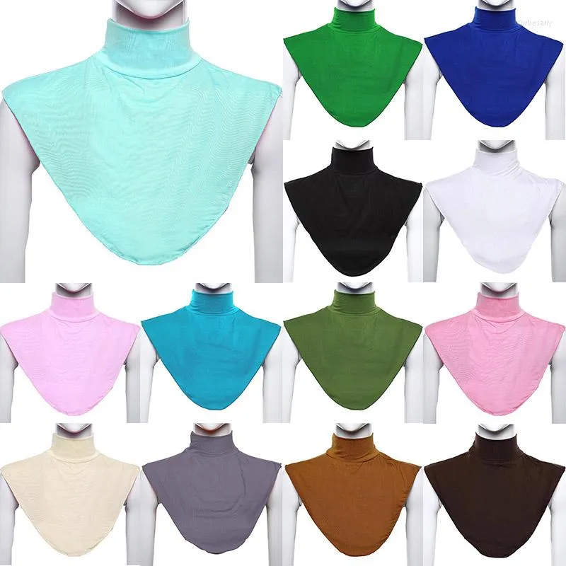 Bow Ties Fashion Men And Women Knitting Fake Collar Islamic Hijab Extensions Neck Chest Modal Scarf Half Muslim Candy Color