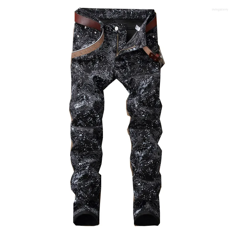 Mäns jeans 2023 Autumn and Winter Fashion Spring Ripped Men's Motorcykel Skinny Ragged Denim Trousers