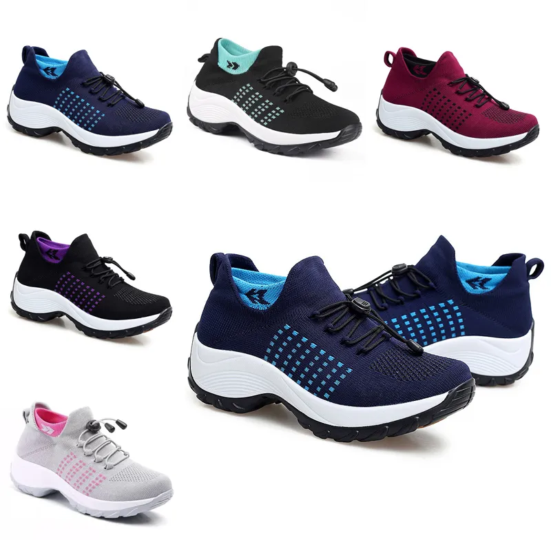 Outdoor Athletic Damen Laufschuhe Fly Knit Socke Schuhe Jogging Plattform Sport Lässig Atmungsaktive Schnür-Designer-Sneaker Trainer Stoßdämpfung Gehen