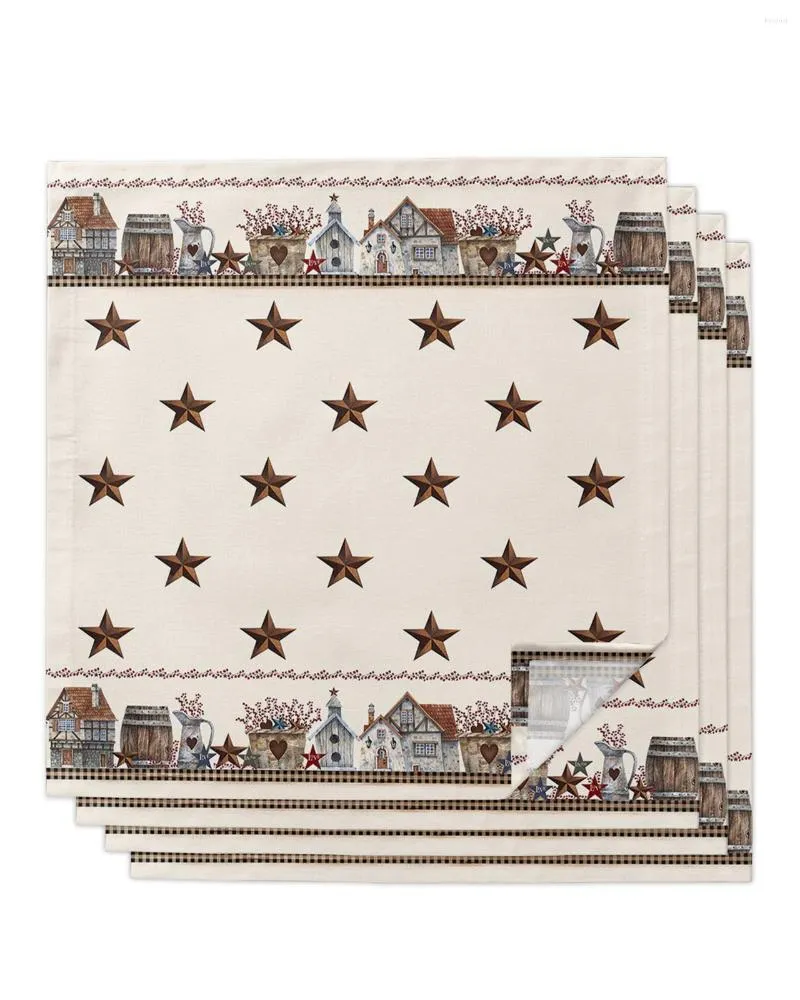 Tafel servet American Country Star Farm 4/6/8 stks keuken 50x50cm servetten serveergerechten thuis textielproducten