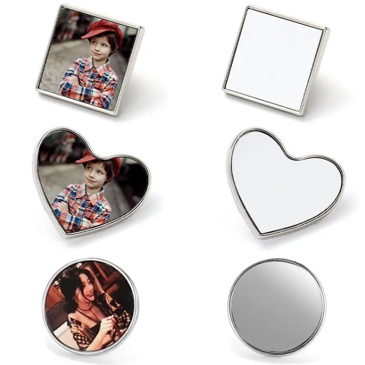 Favor de festa sublima￧￣o pinos em branco Diy Button Badge T￩rmico Transfer￪ncia de calor em branco para artesanato Fazendo metal distintivo de lapela sn639