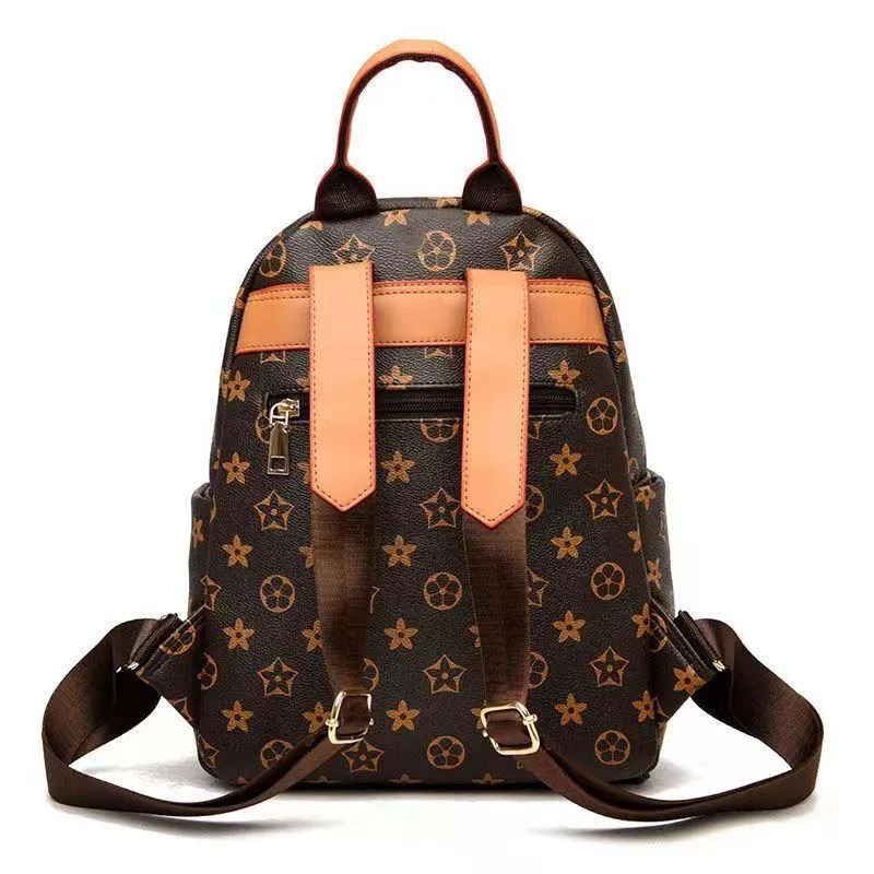 Zaino Antifurto Uomini Uomini Elegante Zaino Da Viaggio In Pelle PU Con  Design Floreale Fiore Marrone Da 49,88 � | DHgate