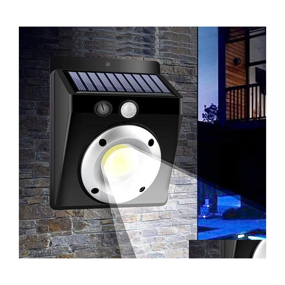 Lampade solari Led Light Outdoor Wall Safety Motion Sensor Impermeabile Cob Body 3 modalità Drop Delivery Lights Lighting Dhpbf