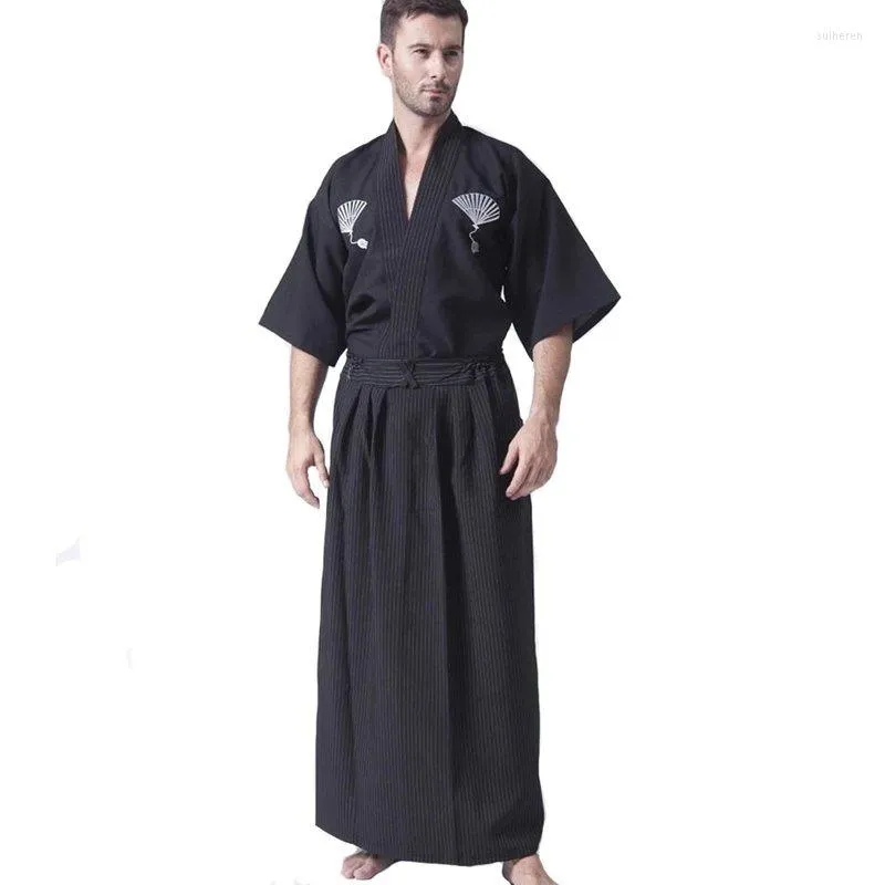 Etnik Giyim Japon Samuray Erkekler Savaşçısı Kimono Obi Geleneksel Yukata Haori Cadılar Bayramı Kostümü