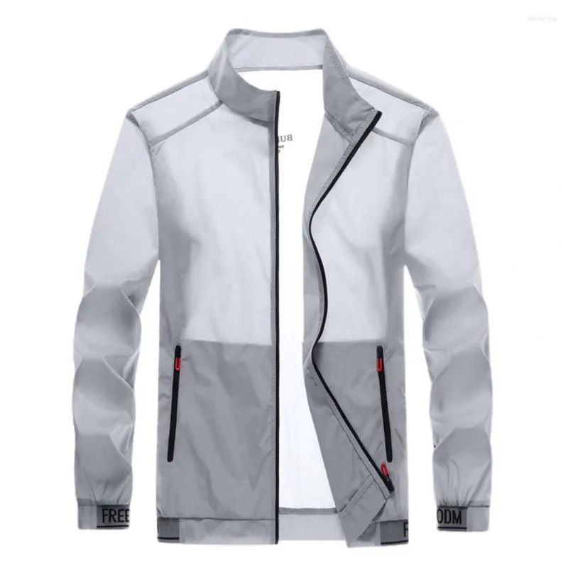 Giacche da corsa Uomo Ciclismo Cappotto estivo Cardigan con orlo elasticizzato Superficie liscia Tasche con cerniera Protezione solare Giacca da esterno Campeggio