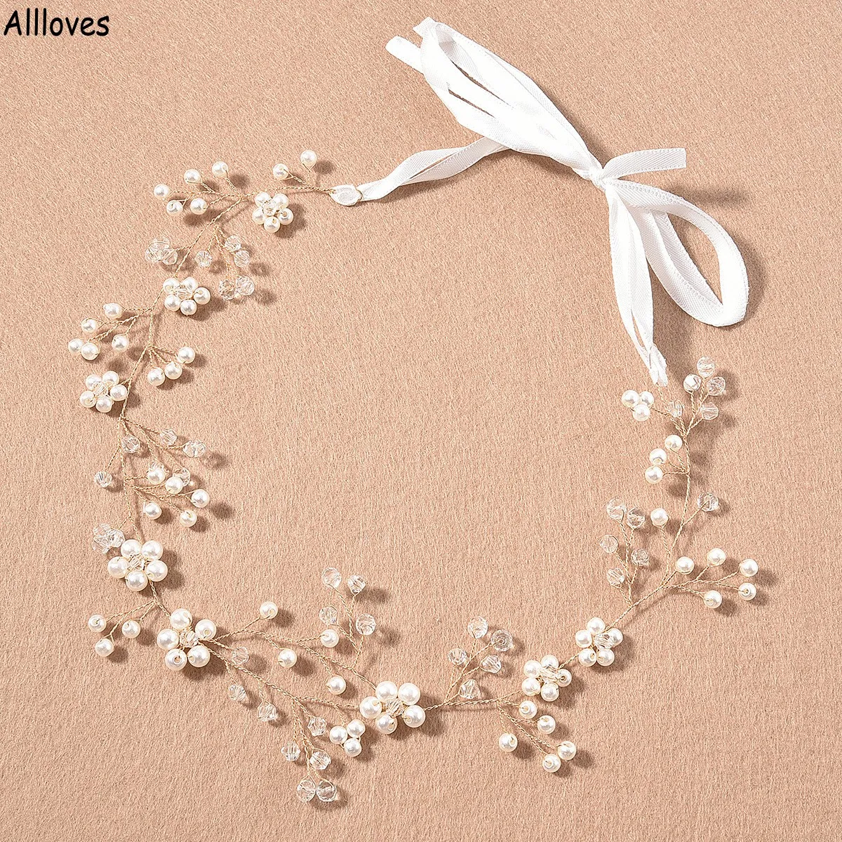 Trendy Rhinestones Beaded Bridal Headpieces Tiara For Wedding Chic Headband Hair Accessories Prom Party Women Headwear Jewelry Bride Headdress Trendy CL1811