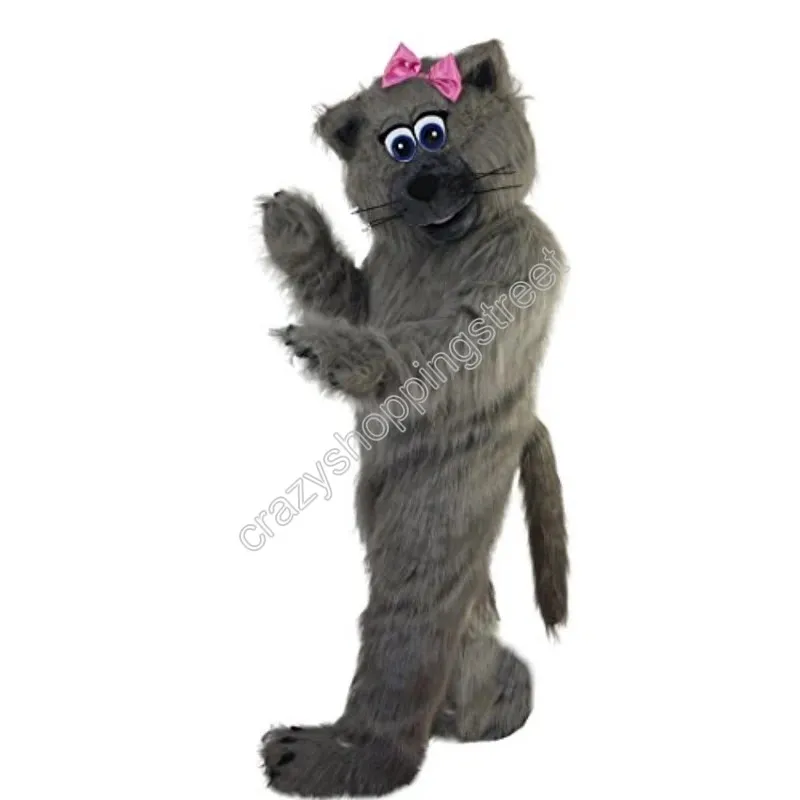 Grey Cat Mascot Costume Cartoon Animal Character Outfits Suit Adults Size Christmas Carnival Party Outdoor Outfit Advertising Suits