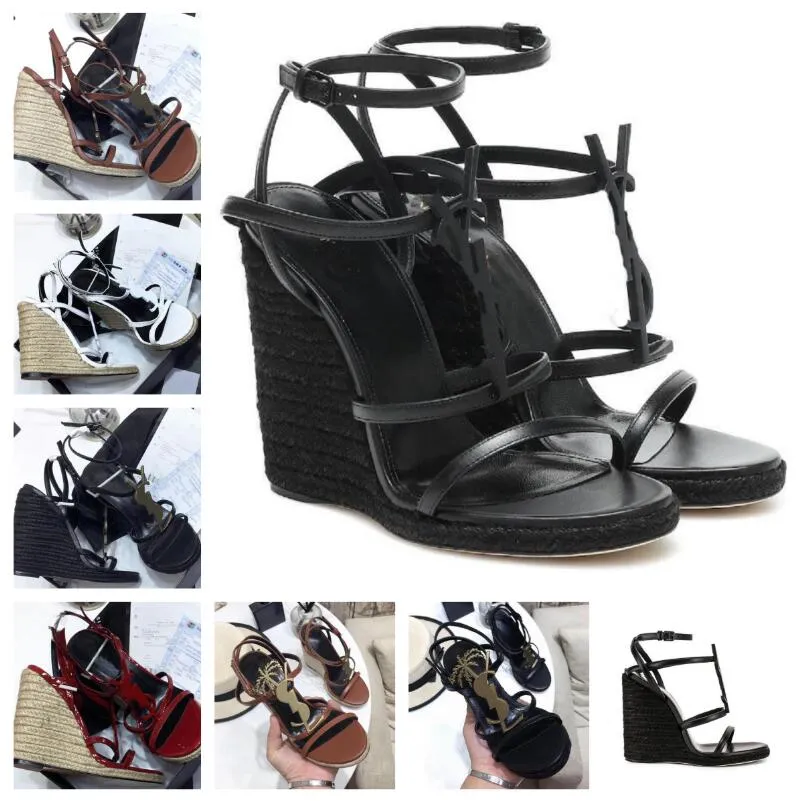 Qualité parfaite été femmes hommage sandales compensées Sexy femmes talons hauts dames sans lacet confort gladiateur sandale EU35-43