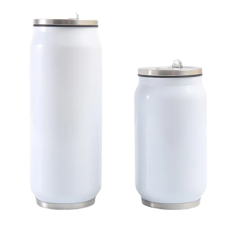 Sublimation 12oz 17oz Cola cans Mugs water bottle soda can tumbler double wall stainless steel insulated vacuum glass with lid sublimation blank