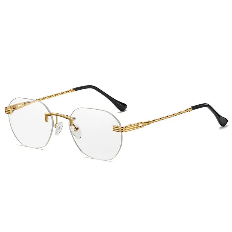 Güneş Gözlüğü Metal Gözlük Çerçeve Erkekler Kadın Moda Çerçevesiz Gözlük 2023 Gradyan Çok Molor Gözlük Gafas de Solsunglasses