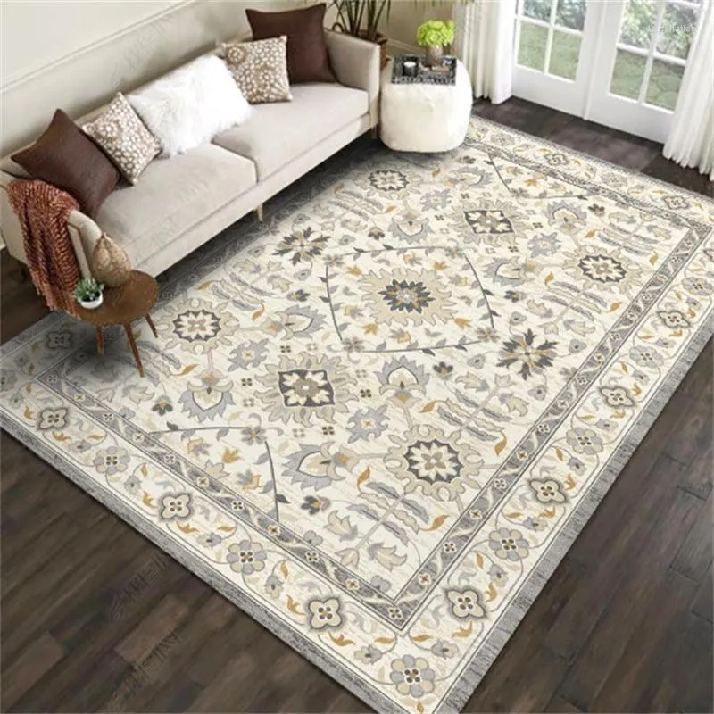 Carpets Persian Retro Living Room Rugs Home Bedroom Decor Carpet Light Luxury Cloakroom Decoration Rug Washable Floor Mats