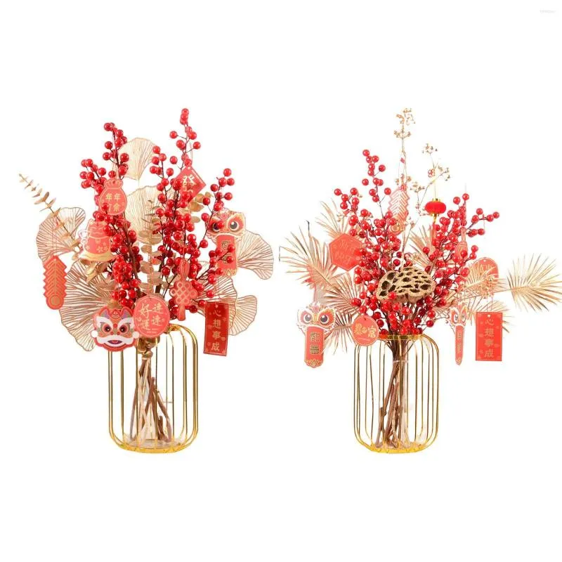 Decorative Flowers Chinese Style Flower Basket Ornament Table Centerpiece For Store Decoration