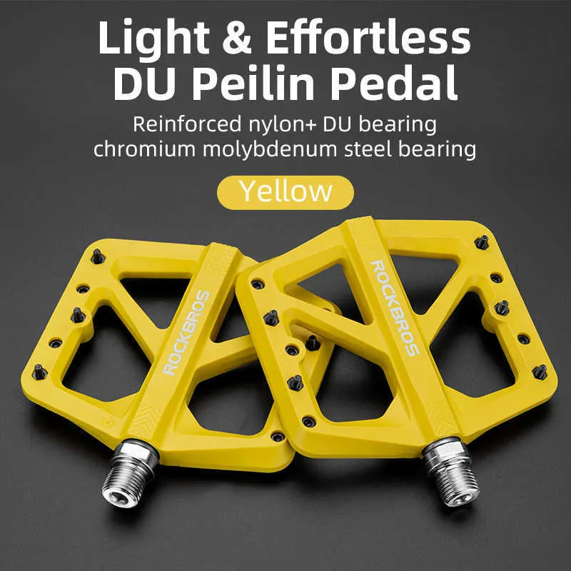 Bike Pedals ROCKBROS Mountain Bike Pedals Nylon Fiber Road Bicycle