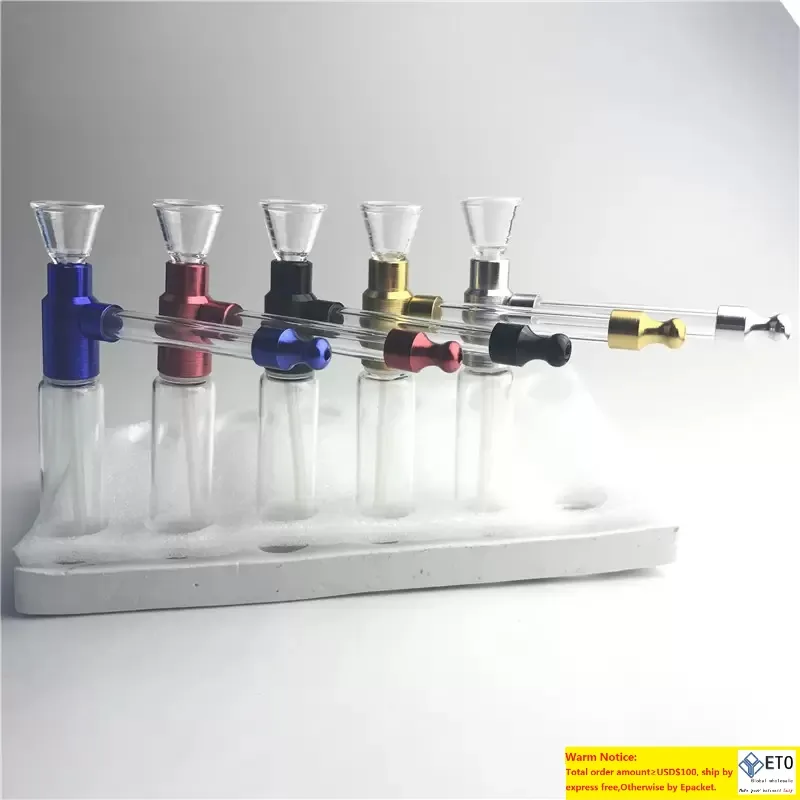 mini glass blunt smoking pipes bongs Martian Glass Blunt bong with sliver blue gold black red colorful hand pipes for tobacco