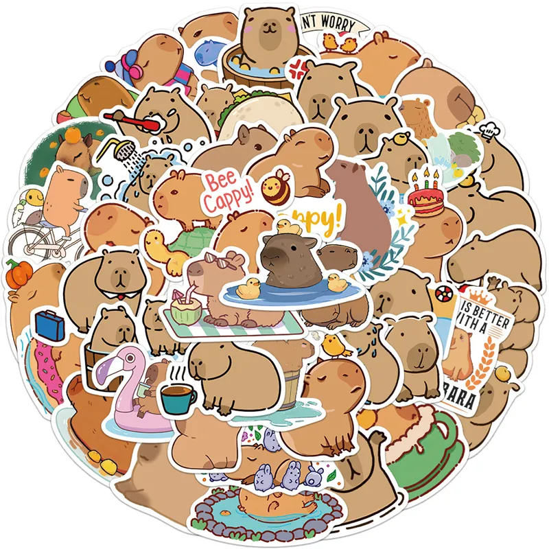 50Pcs Capybara sticker animal Graffiti Kids Toy Skateboard car Motorcycle Bicycle Sticker Decals Wholesale