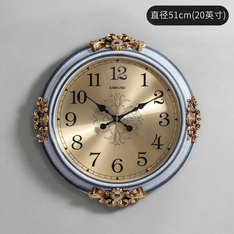 Zegarki ścienne Europejskie luksusowe kreatywne zegar Gold Home salon American Antique Watch duża nowość na W6C