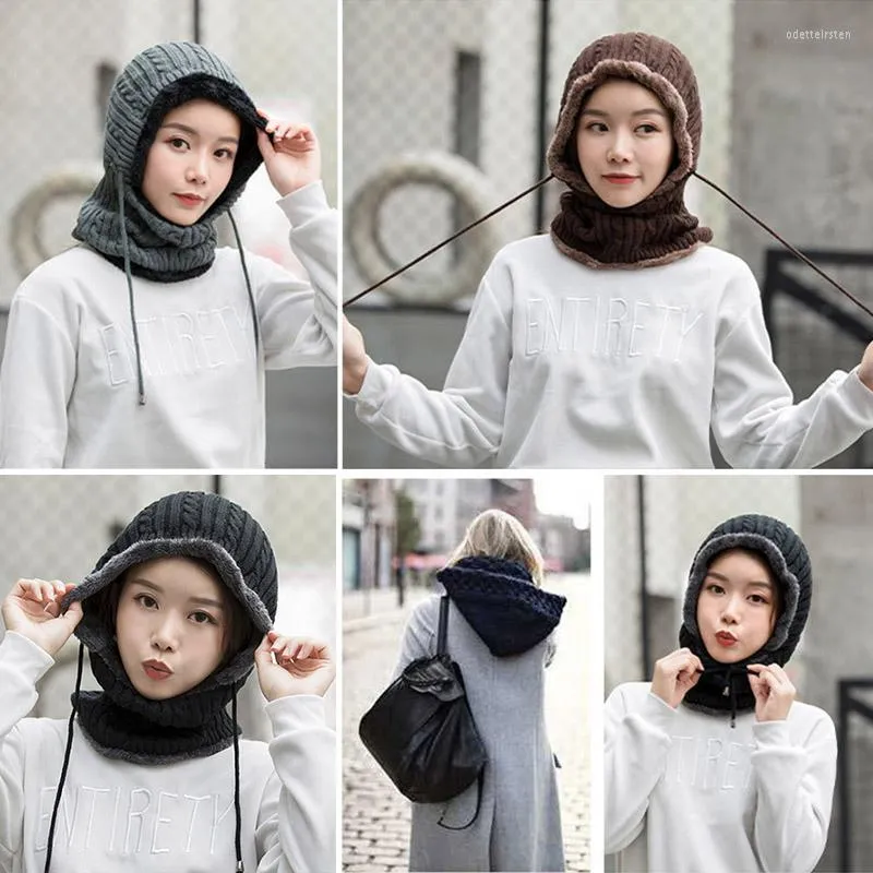 Berets Q Neck Cap Warm Keeping Knitted Hat Woollen Yarn Knitting Cold Proof Multicolor Winter Hats Durable 1Pcs