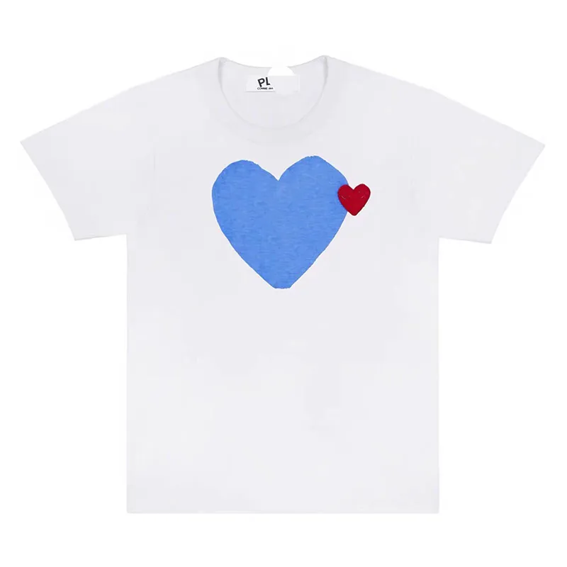 Play Designer Men T-shirts Embroidered Love Eyes Pure Cotton White Red Heart Short level Tshirts Boys and Girls Loose Casual Tshirt Top cdg ShirtsNS0O