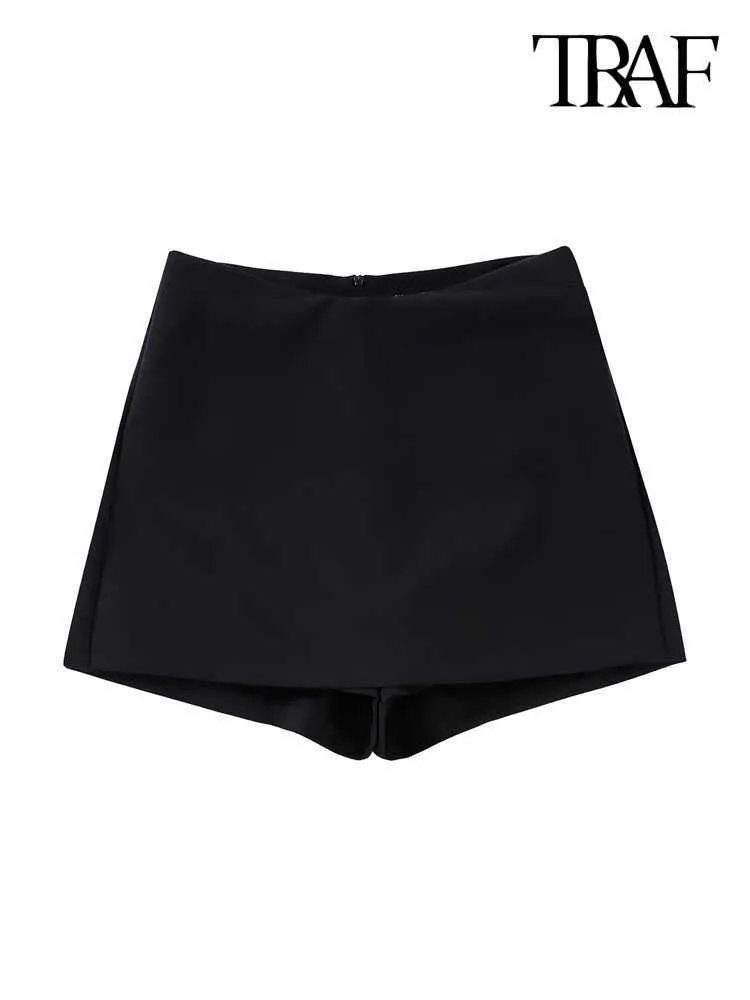 Frauen Shorts ONKOGENE Frauen Mode mit asymmetrischen Bund Röcke Vintage Hohe Taille Zurück Reißverschluss Weibliche Skort Mujer Y2302