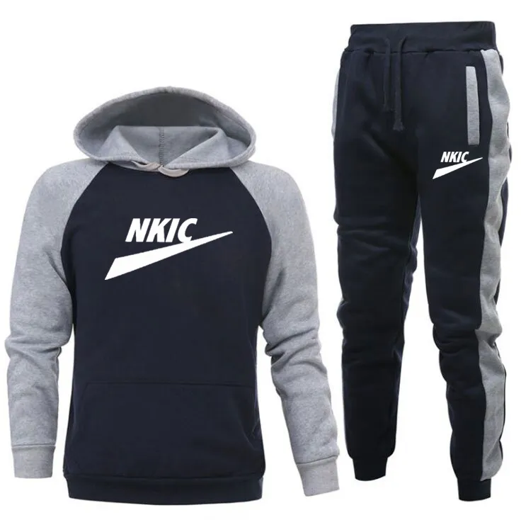 Newest Men's Fashion Tracksuit Long Sleeve Hoodie Pants Set Pullover Sweater Tops and Jogging Pants Casual Outfit Athleti Sets Brand LOGO Print