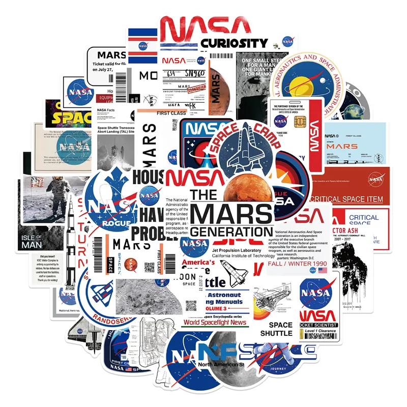 50 шт., наклейка НАСА, космонавт, космонавт, граффити, детские игрушки, скейтборд, автомобиль, мотоцикл, велосипед, наклейка, наклейки, оптовая продажа