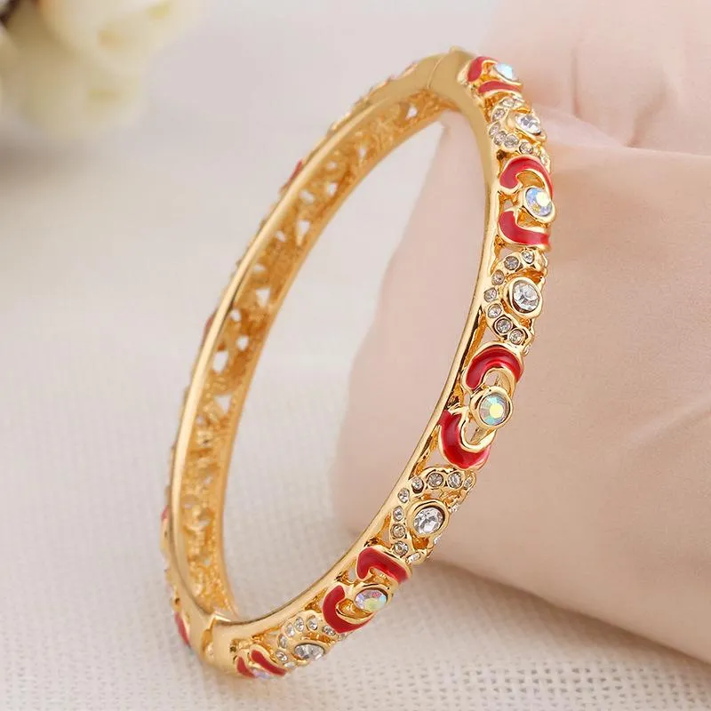 Bangle Han Edition Hollow-out Enamel Cloisonne Bracelet Gold-plated Jewelry Female Fashion Retro Girlfriend A Gift