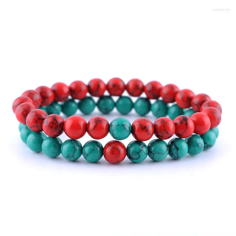 Strand 2Pcs/Set Fashion Classic Boho Natural Stone Men Women Armband Bracelet Friend Gift Jewelry