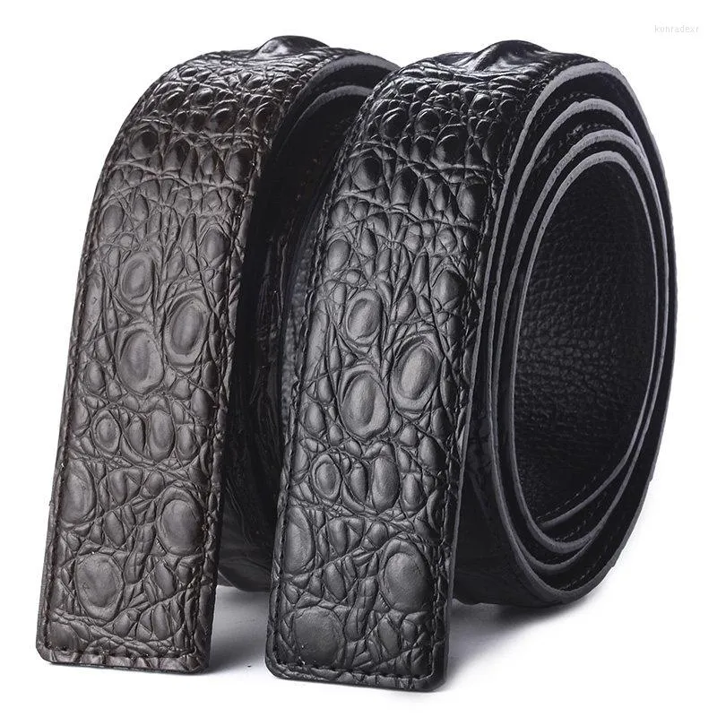 Belts 2023 Crocodile Strap Business For Men Genuine Real Leather Wedding Belt Jeans Women Punk Waistband 3.8cm