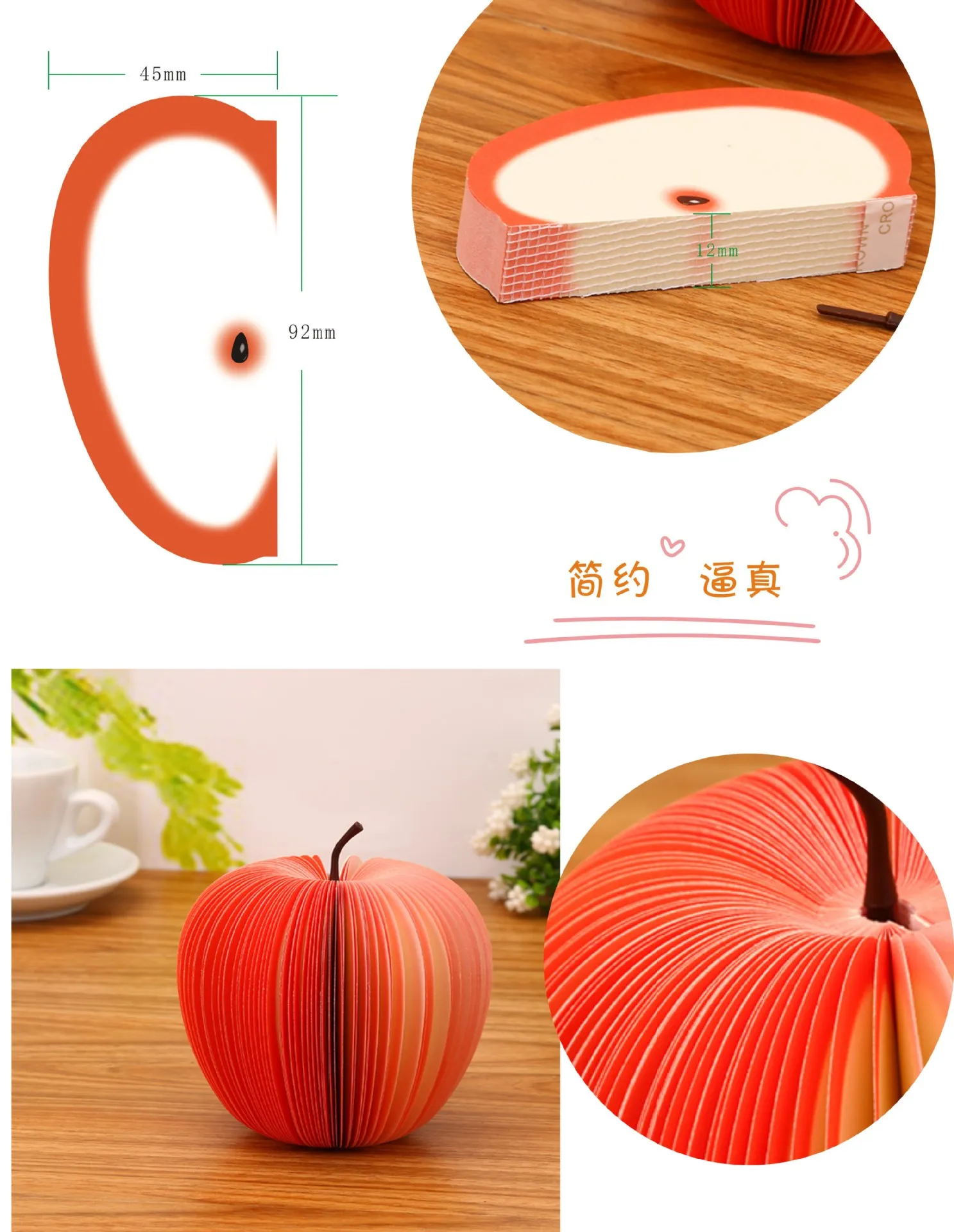 Party Favor Creative Fruit Shape Notes Paper Cute  Lemon Pear Stberry Memo Pad Sticky School Office Supply 0208