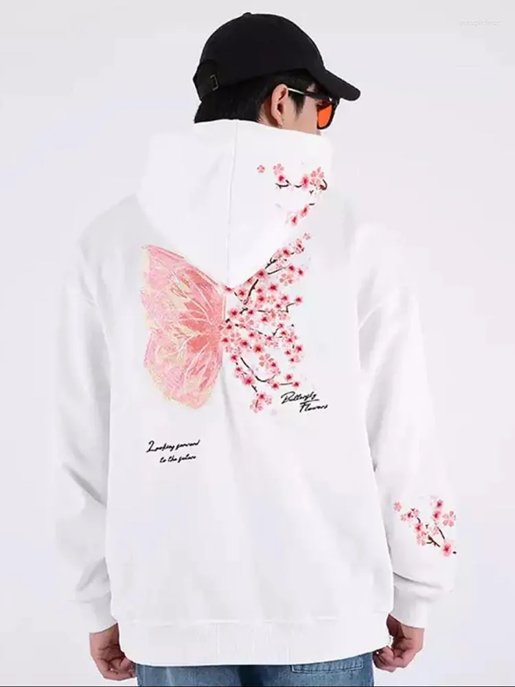 Mens Butterfly Cherry Blossom Embroidered Butterfly Hoodie Warm Harajuku Streetwear Sweatshirt With Tian Guan Ci Fu Design Chinese Style Pullover S772 From Pureplelinee Vendor 29.01 DHgate.Com