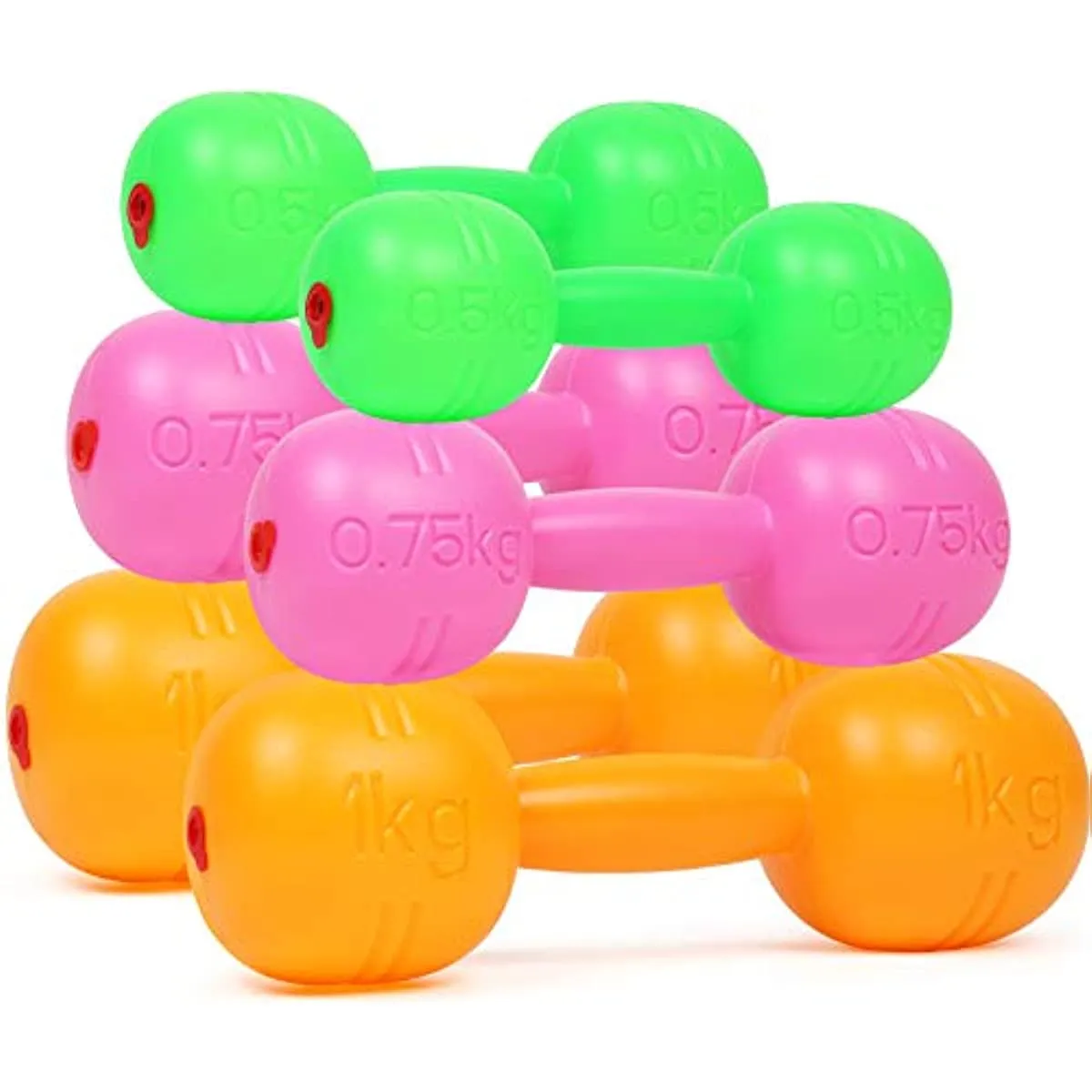 Sports Toys Kids Weight Set Dumbbells for toddlers Barbell Fitness Exercise Equipment Home Gym Workout 6 pcs