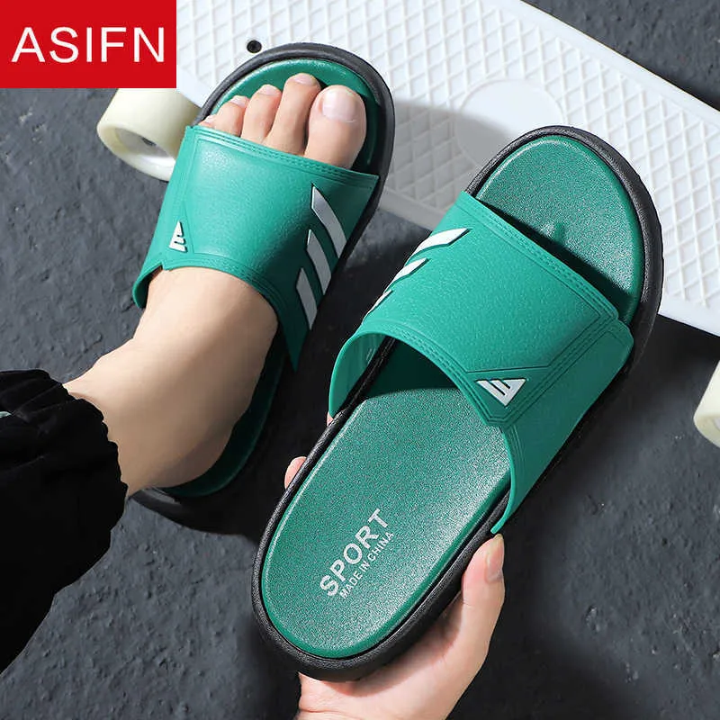 Kapcia Asifn Fashion Beach Flip Flip Men Summer Sport Slides Luksusowe sandały Mężczyzna na zewnątrz bez poślizgu swobodne buty na zewnątrz Kapcia R230208