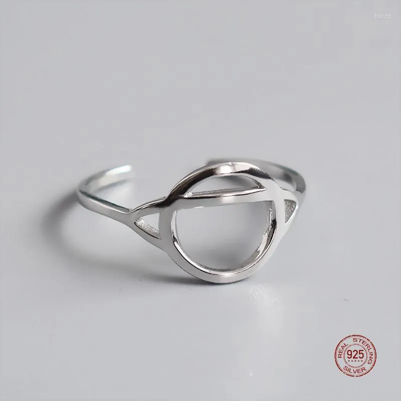 Pierścienie klastra lko real 925 srebrna pusta planeta regulowana pierścień otwierający dla kobiet mężczyzn biżuterii