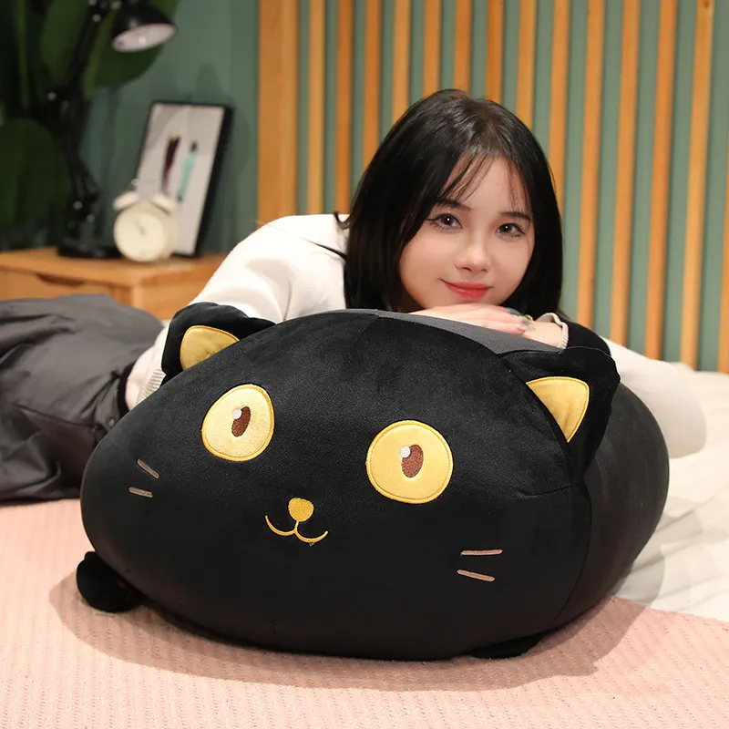 Bela Huggable Big Olhos Super Soft Cat Doll Plush Toy Kawaii Animal fofo de pel￺cia Peluche Kitten Pillow Sof￡ Valentine Day Gift