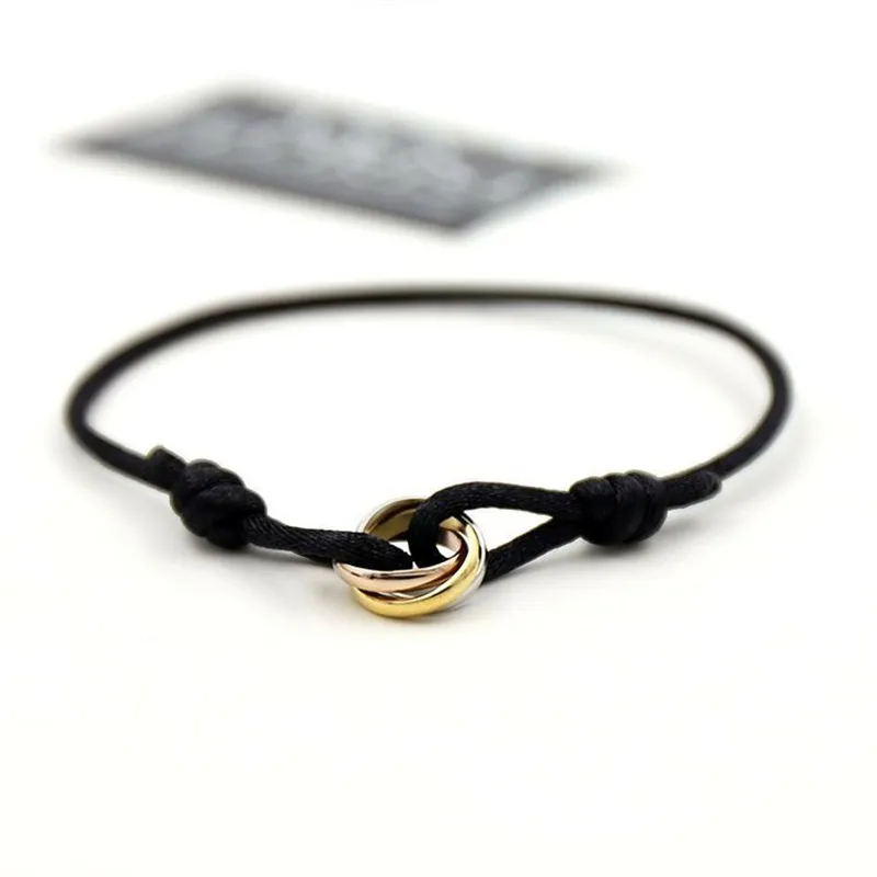 3 rings charm designer bracelet love bracelets plated gold silver circle knot bracelet men women love valentine day charms simple trendy luxury bracelets