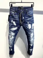 DSQ PHANTOM TURTLE Classic Fashion Man Jeans Hip Hop Rock Moto Mens Casual Design Ripped Jeans Distressed Skinny Denim Biker DSQ Jeans 6120 18Ek#