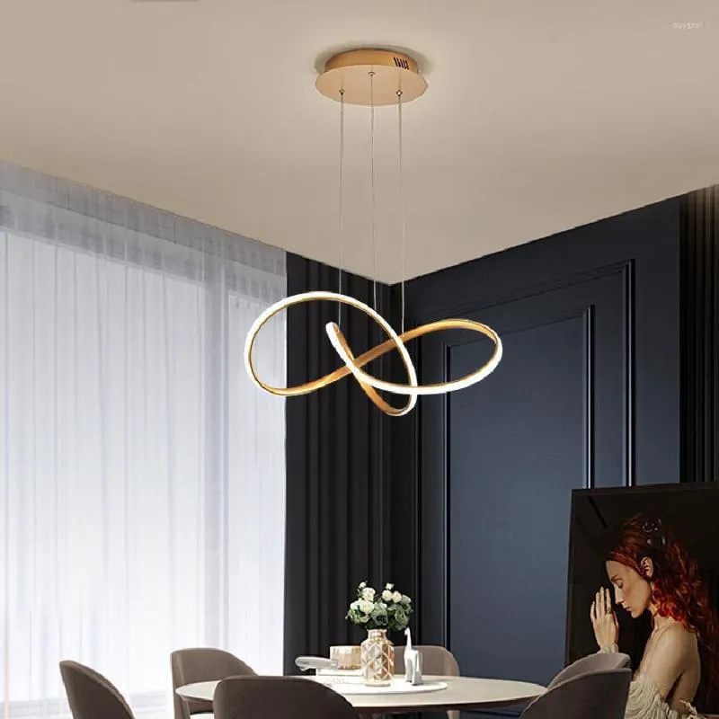 Pendelleuchten Nordic Led-Licht Modernes minimalistisches Aluminium für Esstisch Schlafzimmer Innenbeleuchtung Lamparas De Techo