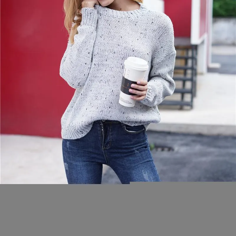 Jersey Grueso De Lana Merino Para Mujer - Cuello Alto - Manga Larga - Otoño/Invierno - Corte Holgado