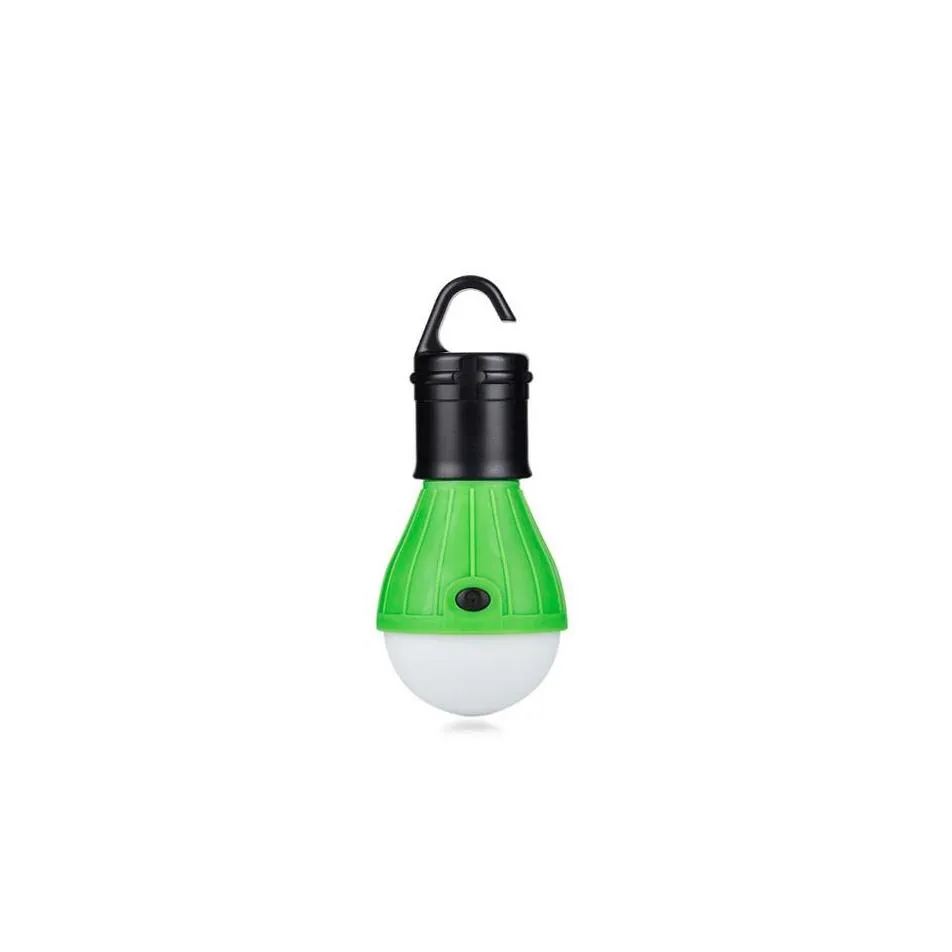 Autres lumières Éclairage Brelong Mini Lanterne Tente portable Lumière LED Crochet étanche d'urgence Lampe de poche Cam Jaune Bleu Vert Rouge Dhnxo