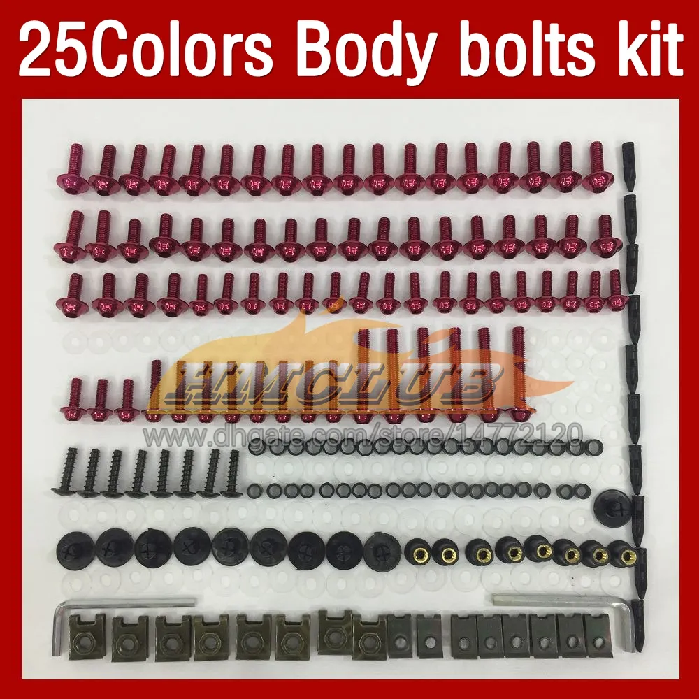 カワサキニンジャ650R ER-6F ER 6F 650 R ER6F 09 10 11 2009 2010 2011 Moto Body Windshield Bolt Screws Nut Nuts 268PCS /セット /セットの完全なオートバイフェアリングボルトフルスクリューキット